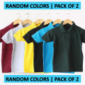 The Shop - Pack Of 2 - Random Colors - Classic Polo Collar T-Shirt For Boys & Girls Kids - PC-BT1. 