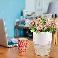 Techmanistan Indoor Plastic Self Watering Flower Pot With Cotton Rope & Container For Water. 