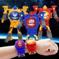 Transformer Robot Toy Convert into Digital Wrist Watch. 