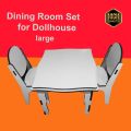 Dining Table and Chairs - Miniature Furniture 1/12 scale for barbie doll. 