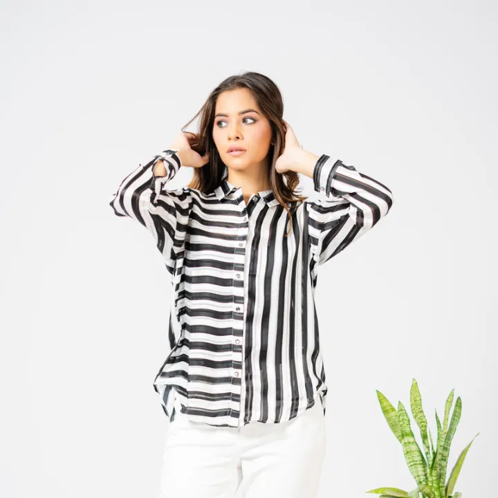 Women's%20Contrast%20Stripe%20Printed%20Casual%20Shirt%20%20White%20&%20Black%20-%20Image%206