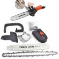 DIY Electric Chain Saw, Blade Electric Set, Angle Grinder Chain Saw, Chainsaw Stand Bracket Set Tree Wood Cutting Machine Woodworking Machine Angle Grinder Chainsaw Converter Bracket Head Drill Machine - For 4" Angle Grinder. 