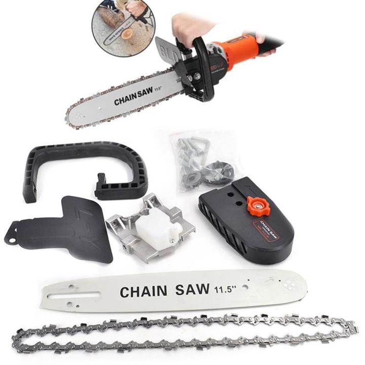 DIY Electric Chain Saw, Blade Electric Set, Angle Grinder Chain Saw, Chainsaw Stand Bracket Set Tree Wood Cutting Machine Woodworking Machine Angle Grinder Chainsaw Converter Bracket Head Drill Machine - For 4" Angle Grinder