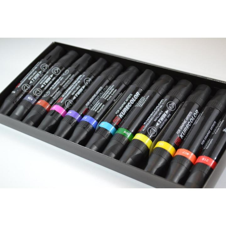 Zig Kurecolor Twin Alcohol Based Marker KC-1100/12B1 12 Colors Set