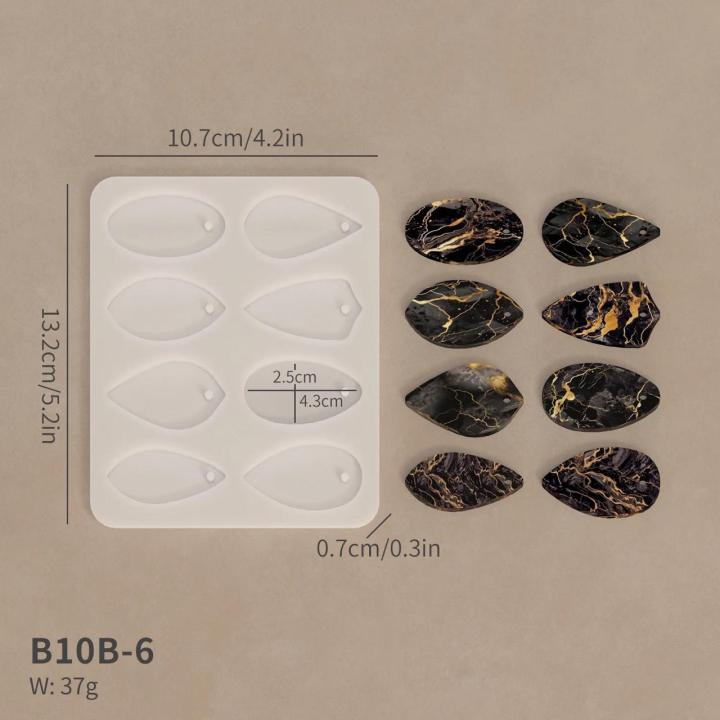 Silicone Geometric Earring Mold | 13.2cm x 10.7cm (5.2in x 4.2in)  for resin art , 8 Cavity silicone mold for resin art