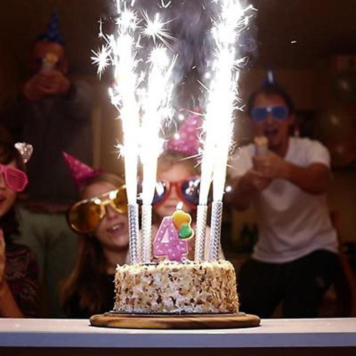 6 Pieces Sparkling Birthday Candles - Cake Candles Large Size 15 CM