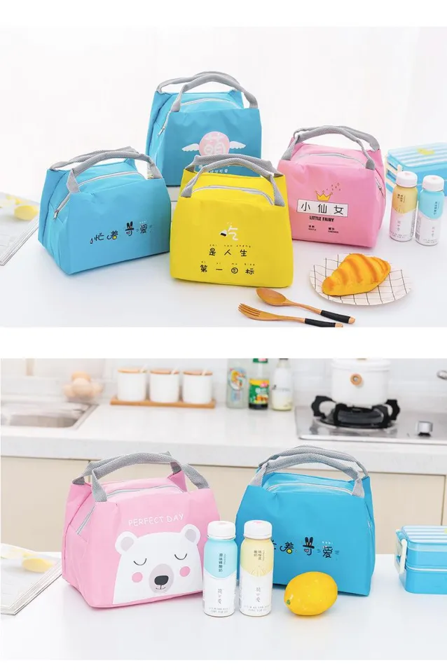 Lunch bag small waterproof lunch bag girl student lunch box bag handbag cartoon insulation bag cute and fresh Daraz.pk