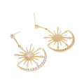 Star Moon Earrings Unique Beautiful Korean Japanese Style Earrings. 