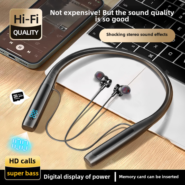 Bluetooth Headphones, Retractable Headset IPX5 Sweatproof Wireless Bluetooth Earbuds with Microphone, Vibration Call, Stereo Noise Cancelling Earphones for Running Workout Sports