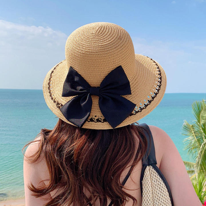 Breathable Beach Cap Wide Brim Lightweight Sunshade Hat Summer Cap for Vacation Beachwear Sun Protection Leisure Activities Female Users