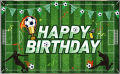Football Banner - 36 Inch By 24 Inch - Birthday Banner - Football Themed Party - Green - Boys - Pack Of 1. 
