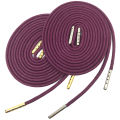 【FOOT SOFA】 2 Pairs Brand Cotton Waxed Round Shoelaces with Gold Silver Metal Tip Shoelace Flat White fit Dress Leather Shoes Multi Color Shoe Laces Booties Bootlace 120cm 47.24 Inch. 