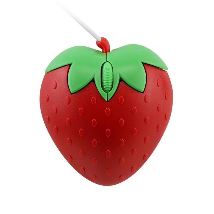 Wired Cute Mouse Cartoon Strawberry Creative Ergonomic Mini 3D Mause USB Optical 800 DPI Computer Mice Girl Gifts For Laptop PC