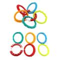 Baby Toys Rainbow Circle Chain Ring Teether Teething Toys Kids Bed Hanging Accessories Gift,6 pcs. 