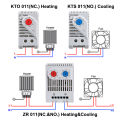 0-60'C KTO011 KTS011 DIN Rail Mini Compact Bimetallic Thermostat Mechanical Temperature Controller Normal Open Close KTO 011 KTS. 