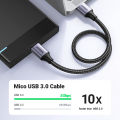UGREEN Micro USB 3.0 Cable, USB 3.0 A to Micro B Cord Nylon Braided External Hard Drive Cable for Samsung Galaxy S5, Note 3/Pro 12.2, Western Digital, Toshiba. 