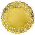 GOLDEN COLOR LACE PAPER DOILIES CRAFT TABLE DECORATION DOILIES - 5.5 INCH. 