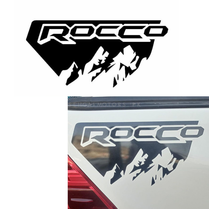 Black ROCCO Side Body L+R Sticker Decal For Toyota Revo Rocco Car Sticker, Bike Stickers, Car Accesories
