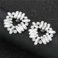 1Pair Rhinestone Shoe Clip Silk Flower Shoe Decorations Shiny Decorative Clips Charm Buckle Brooch Bride Women Shoe Accessories. 