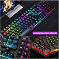RGB Gaming Keyboard & Mouse Combo - 7 Colour Wired RGB Mouse and Keyboard Set - USB Wired Pack For PC & Laptop - White & Black. 