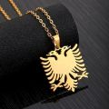 Fashion Albania Eagle Pendant Necklace for Women Men Gold/Sier Color Party Engagement Annivers Stainless Steel Jewelry Gifts. 