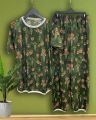 Pink Love Heart Printed Design Full Sleeves Round Neck Night Suit For Girls Womens Ladies (SN-06). 