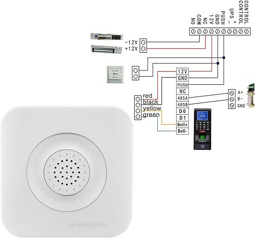 12V Wired Doorbell -Ring- DING DONG Ringer Access Control Wired Doorbell External ABS plastic (Ideal for Home Office Access Control System),