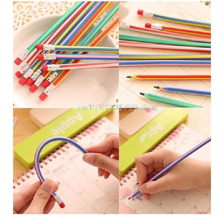 10 Pcs Colorful Magic Bendy Flexible Soft Pencil With Eraser