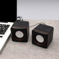 1-Pair Mini Portable USB Wired Computer Speakers Compatible With Laptop Computer PC Notebook Music Player mp3 mp4 Square Speaker Compact 3.5mm Jack Stereo Sound Surround Loudspeaker. 