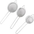 Metal Tea Strainer Set, Silver STRAINER, METAL STARINER 3 Pieces CHAI KI CHANNI. 