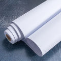 Pure white wallpaper thickened matte solid color pvc self adhesive wallpaper waterproof renovation bedroom living room background wall stickers. 