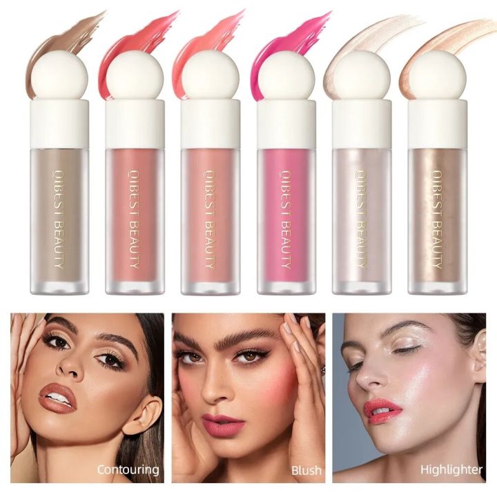 Lakerain 5 colors Makeup Liquid Blush Waterproof Sweatproof Not Fade Natural Cheek Tint Creamy Velvet Matte Blush