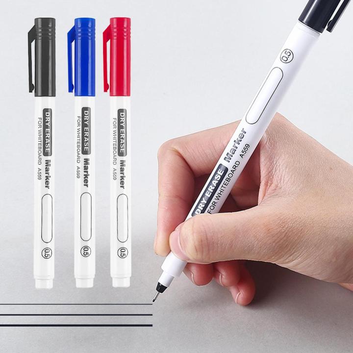 MROOFUL 6-Pack Dry Erase Whiteboard Pens - 0.5mm & 1.0mm Tips, Non-Toxic, Exam-Friendly Black Ink - View #3