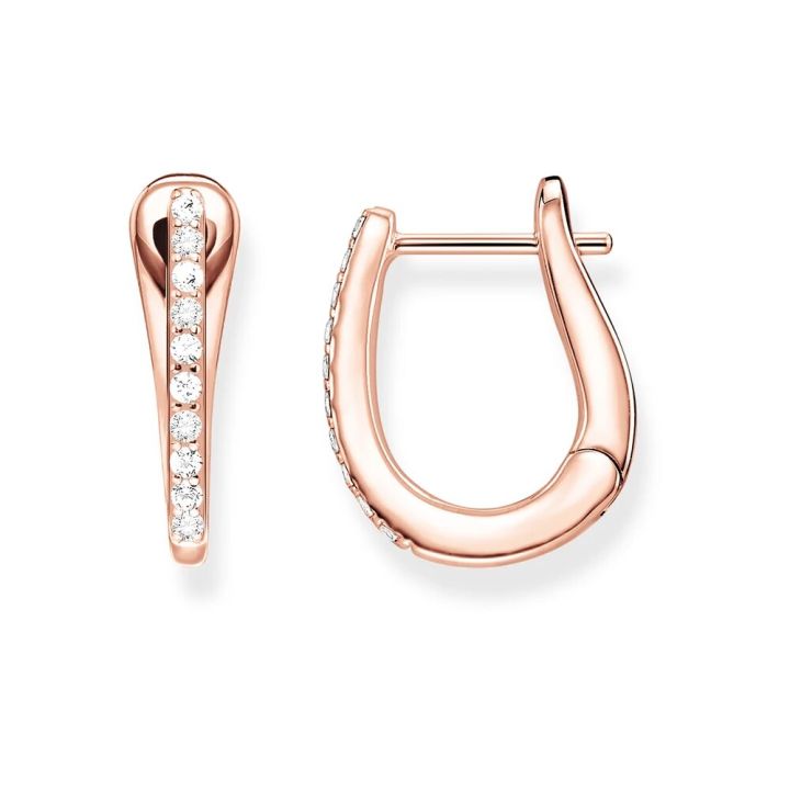【DM bag factory Store】Rose Creole Hinged Hoop Earrings,Thomas Fashion En-vogue Good Jewelry For Women,2020 Ts Gift In 925 Sterling