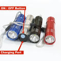 Rechargeable LED Torch Light Mini Pocket Flashlight Emergency light camping torch with charger Multiuse. 