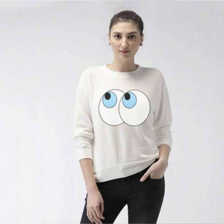 HOUSE OF ACE GARMENTS    11.11 White Eyes Print Sweat Shirt SS 95