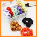 Ready Stock Solid Color Scrunchies Hair Tie Hairband Fashion Shiny Girls Ponytail Elastic Korean Women Accessories. 