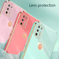 Biruiqu for Motorola Moto G9 Plus Back Cover Luxury 6D Plating Frame Shiny Bling Phone Pounch Soft Silicone Square Phone Case. 