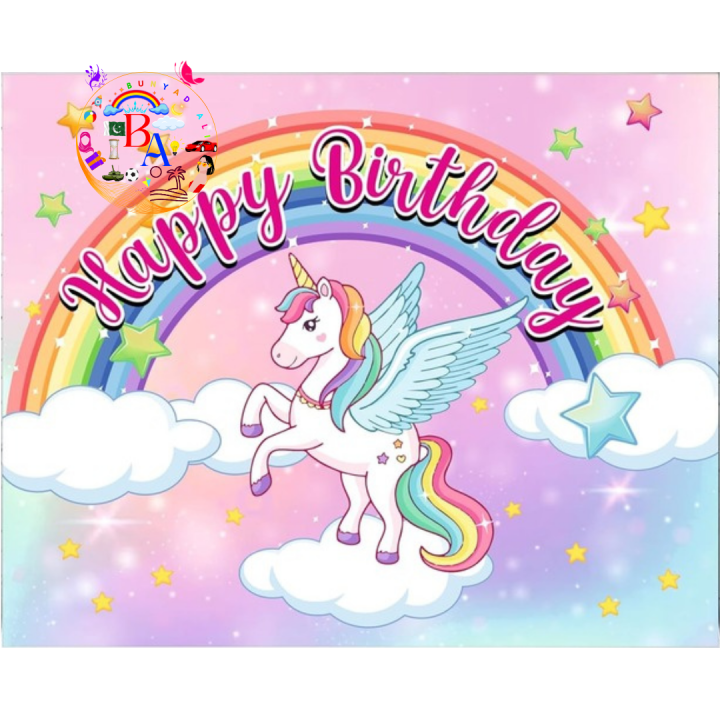 Unicorn Fancy Backdrop Unicorn Theme Fancy Panaflex Unicorn Birthday Party Banner Code 3