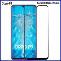 Oppo F9 Complete Black 3D Tempered Glass Protector For f9. 