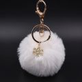Fur Pom Pom Snow Furry Ball Keychain Faux Fur Keychain Porte Clef Pom-pom De Fourrure Fluffy Bag Charms Rabbit Keychain Keyring. 