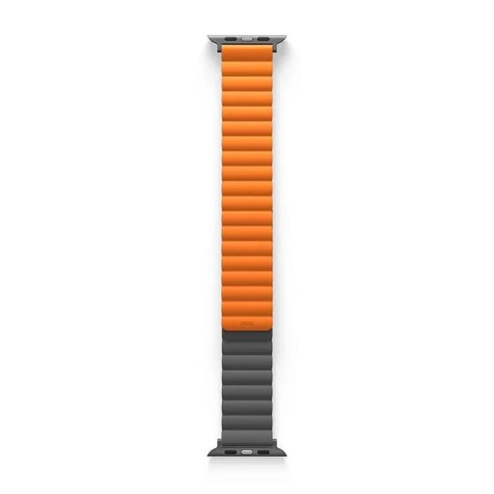 UNIQ Revix Reversible Magnetic Apple Watch Strap Series 1-8 SE/SE2 45/44/42MM – (Grey/Orange)