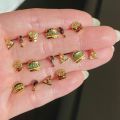 Creative Cute Small Zircon Donut sushi Hot Dog Bun Chicken Leg Pizza Burger Fries Food Stud Earring For Women Earring. 