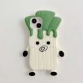 【Ready Stock+COD】3D Cute Cartoon Green Chinese Onion Phone Case for iPhone 14 13 12 11 Pro Max Soft Rubber Shockproof Back Cover Shell. 