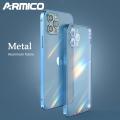 ARMICO Aluminum Alloy Metal Bumper Case for iPhone 14 Pro Max 14 Plus 14 13 12 11 Pro Max with Full Body Protective Camera slim Matte Back cover No fingerprints. 
