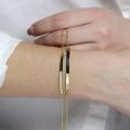 【Top mobile】316L Stainless Steel Bracelet Square Bar Rod Charm Bangle Gold Silver Color Friendship Bracelet. 