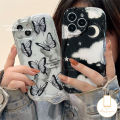 MissConnie Art Fashion Graffiti Creativity Case for Infinix Smart 6 7 5 6 Plus Hot 11 10 20 9 8 12 30 Play Hot 9 10Lite 8 30i Note 12 G96 Night Starry Sky Moon Butterfly 3D Wavy Curved Edge Soft Cover. 