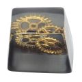 Resin Keycap HandMade CorrosionResistant Universal Mechanical Keyboard Accessories(Black Gear ). 