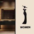 WC Sign Male Female Self Stick Signage Bathroom Sign Decor Toilet Door Sign Woman S. 