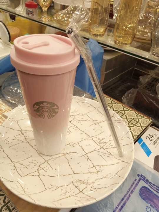 Starbucks Tumbler with Straw and Lid, stainless steel mug gradient colors, Coffee Tumbler